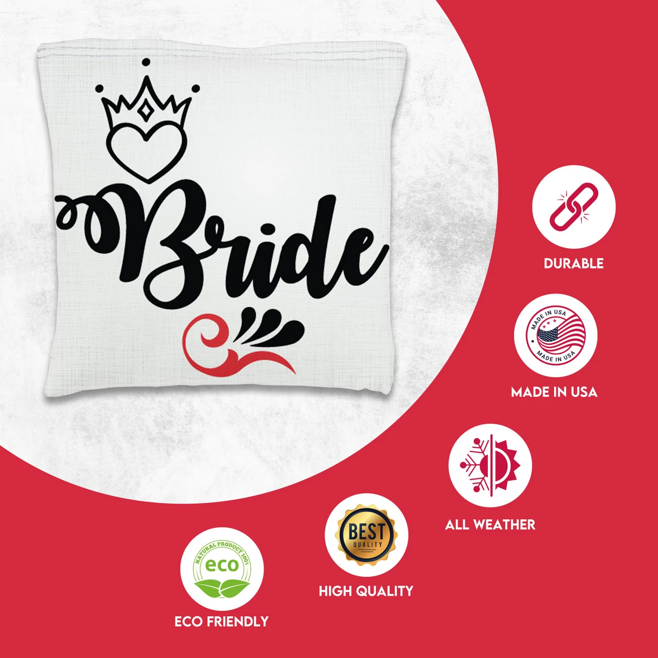 Bride Groom Tournament Cornhole Bags - Set Of 8 4 Bride Groom Tournament Cornhole Bags - Set Of 8 - Image 2