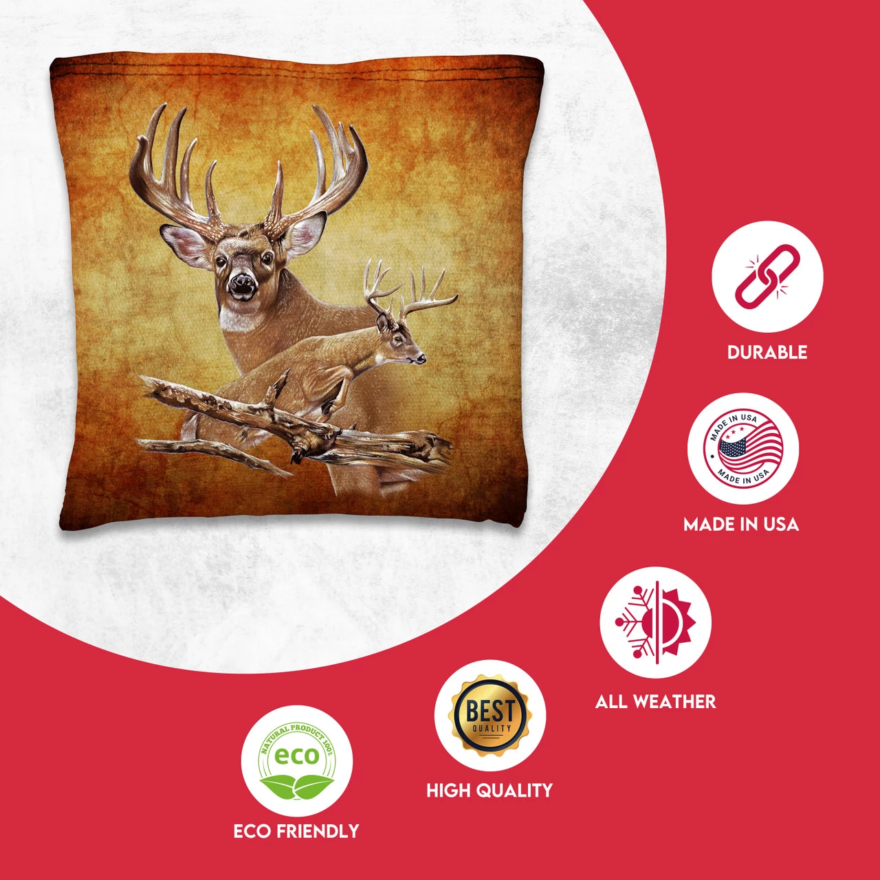 Deer Tournament Cornhole Bags - Set Of 8 4 Deer Tournament Cornhole Bags - Set Of 8 - Image 2