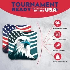 Red Blue Eagle Professional Cornhole Bags - Set Of 8 12 Red Blue Eagle Professional Cornhole Bags - Set Of 8 -Pro Cornhole Shop 4 86229.1707354470