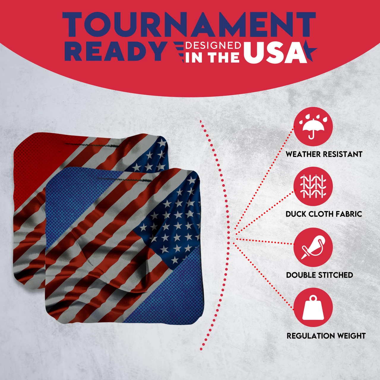 Sideway Flag Professional Cornhole Bags - Set Of 8 6 Sideway Flag Professional Cornhole Bags - Set Of 8 - Image 5