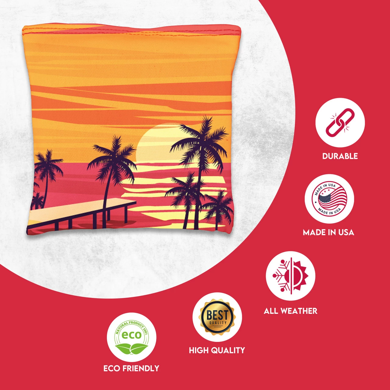 Blue Red Beach Tournament Cornhole Bags - Set Of 8 4 Blue Red Beach Tournament Cornhole Bags - Set Of 8 - Image 2