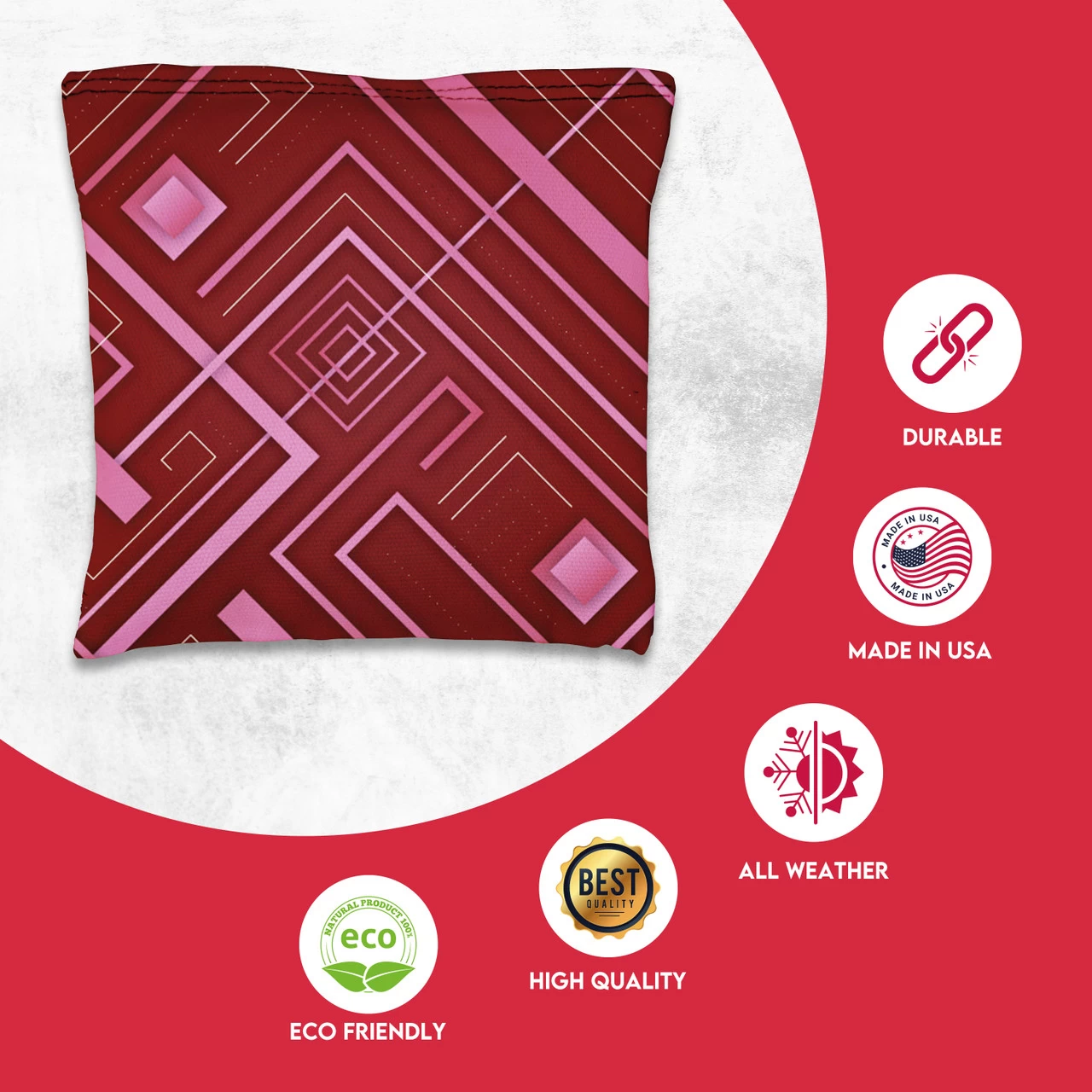 Blue Pink Lines Tournament Cornhole Bags - Set Of 8 4 Blue Pink Lines Tournament Cornhole Bags - Set Of 8 - Image 2