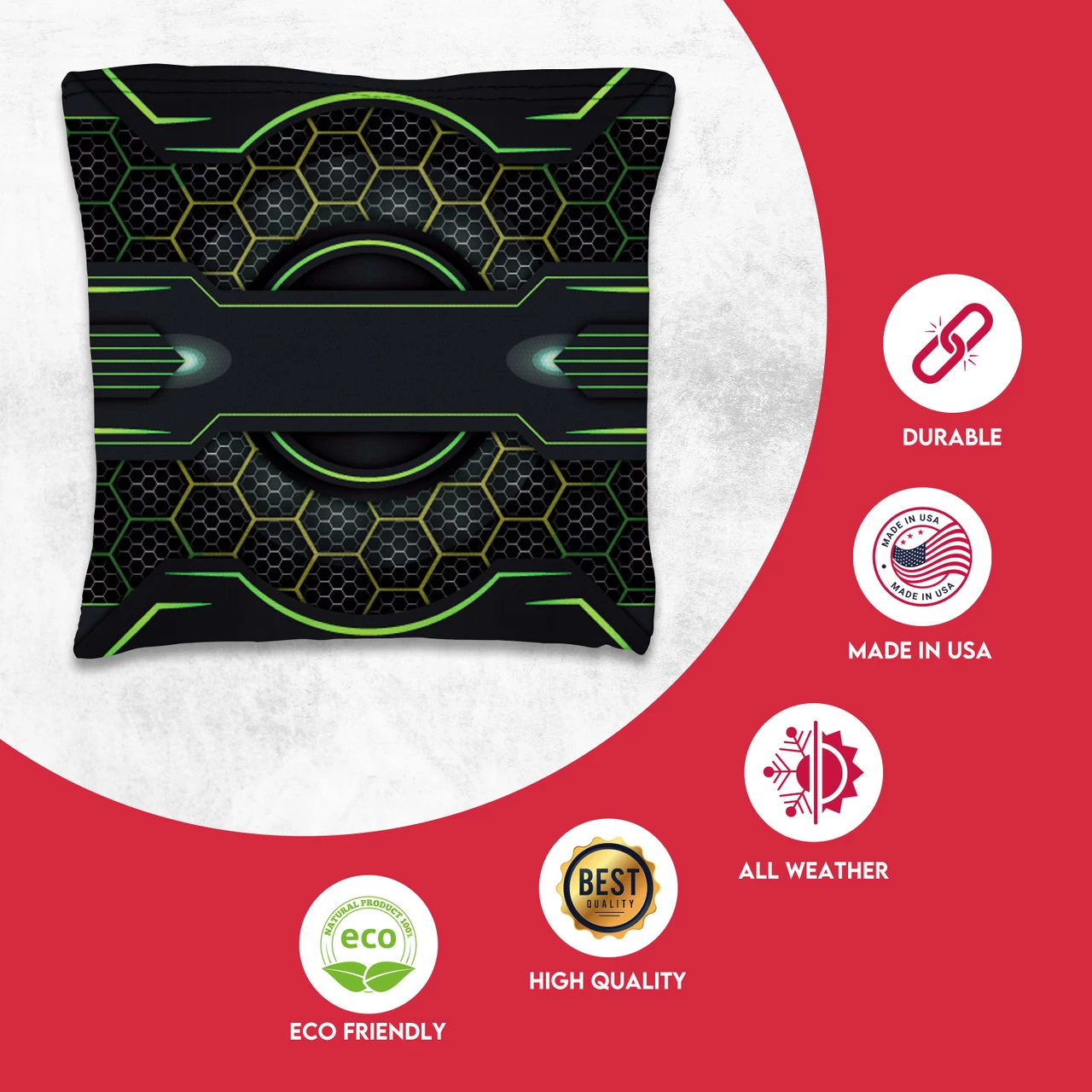 Blue Green Tech Tournament Cornhole Bags - Set Of 8 4 Blue Green Tech Tournament Cornhole Bags - Set Of 8 - Image 2