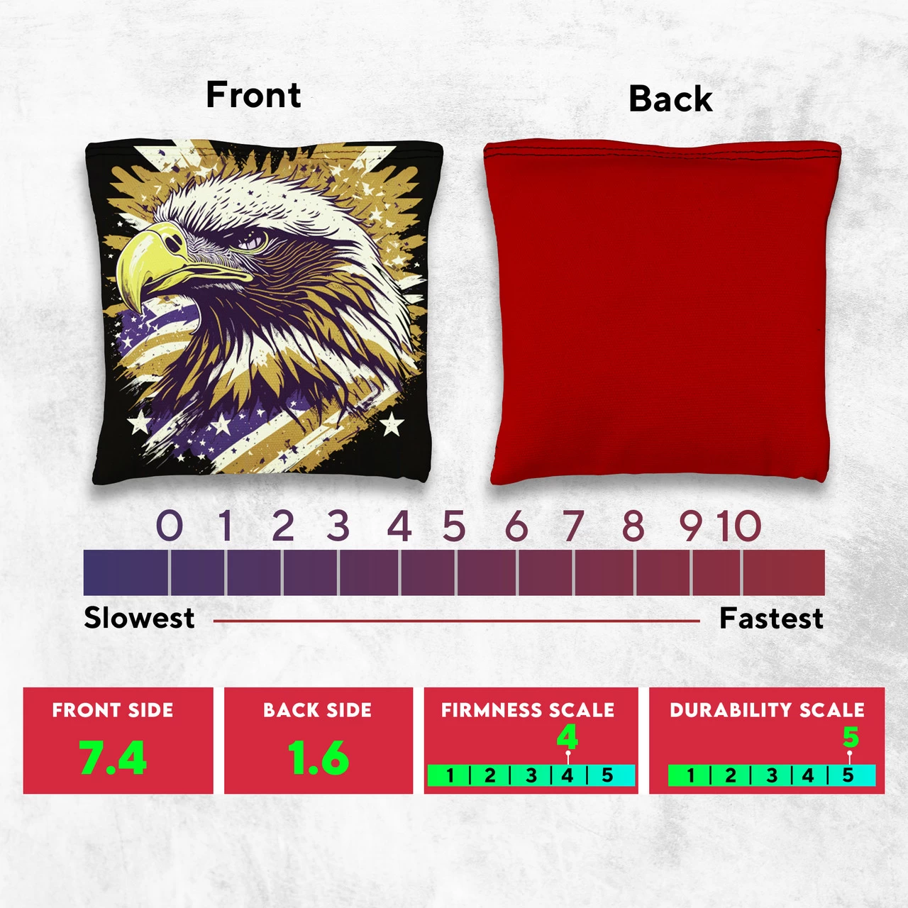 Red Gold Eagle Tournament Cornhole Bags - Set Of 8 6 Red Gold Eagle Tournament Cornhole Bags - Set Of 8 - Image 4