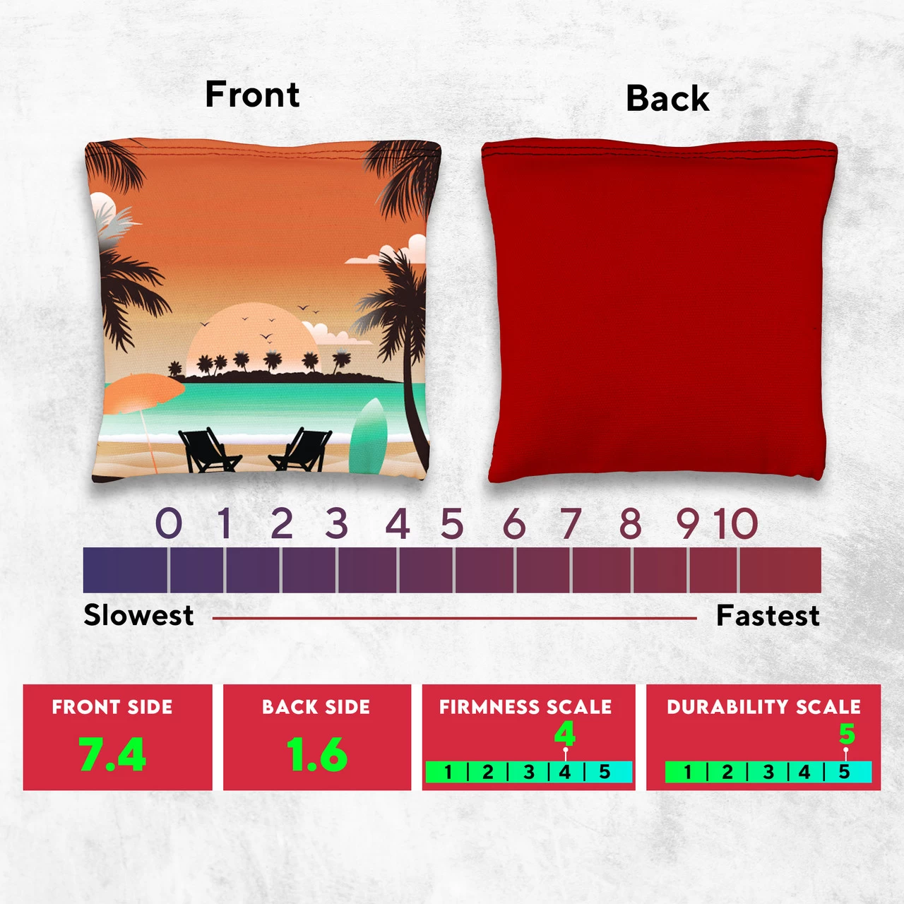 Tropical Red Orange Tournament Cornhole Bags - Set Of 8 6 Tropical Red Orange Tournament Cornhole Bags - Set Of 8 - Image 4