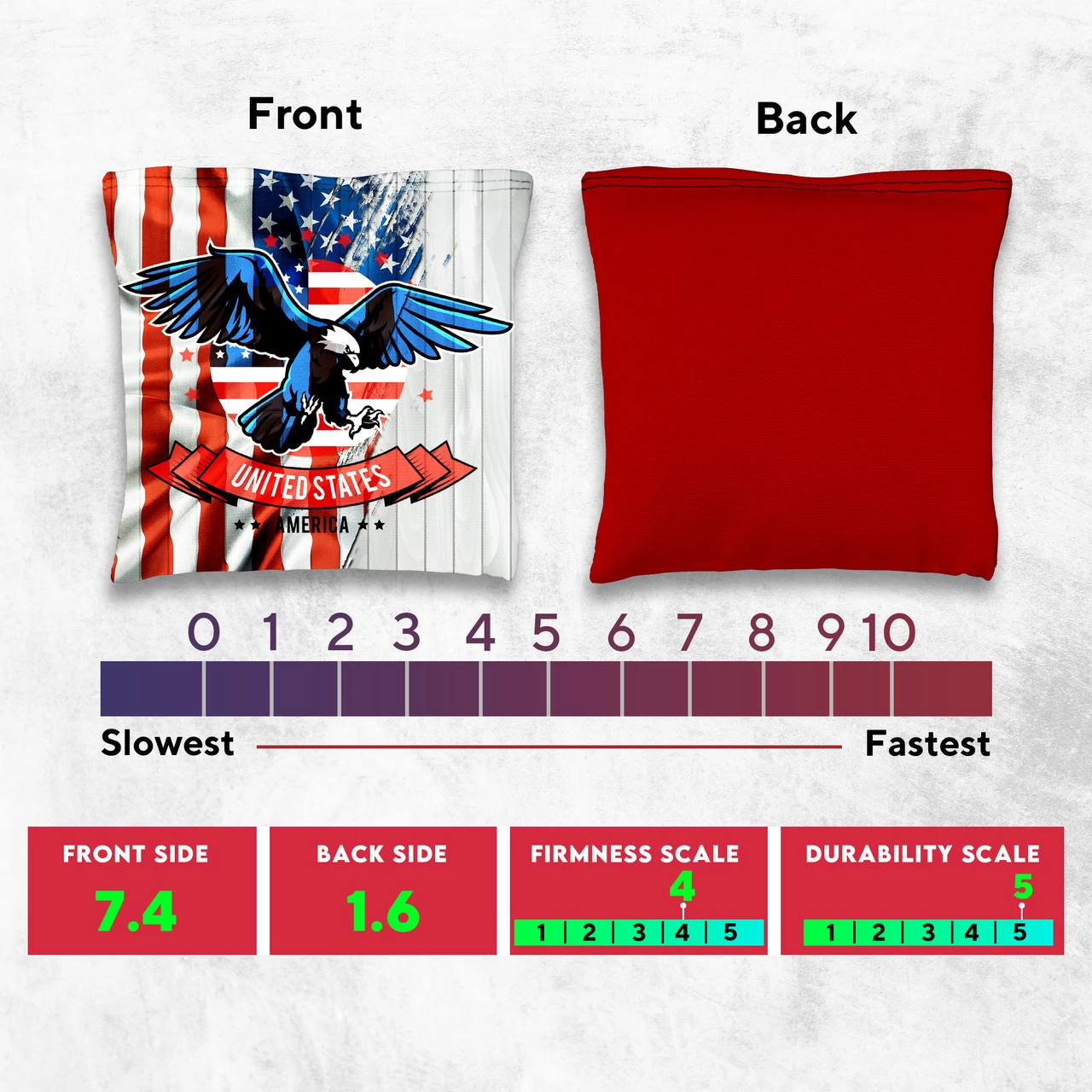 USA Eagle Flag Tournament Cornhole Bags - Set Of 8 6 USA Eagle Flag Tournament Cornhole Bags - Set Of 8 - Image 4