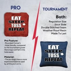 Eat Sleep Toss Repeat Tournament Cornhole Bags - Set Of 8 -Pro Cornhole Shop 6 01519.1708292842