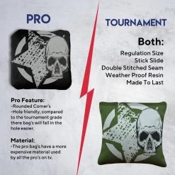 Black Green Star Skull Professional Cornhole Bags - Set Of 8 13 Black Green Star Skull Professional Cornhole Bags - Set Of 8 -Pro Cornhole Shop 6 01618.1707196170