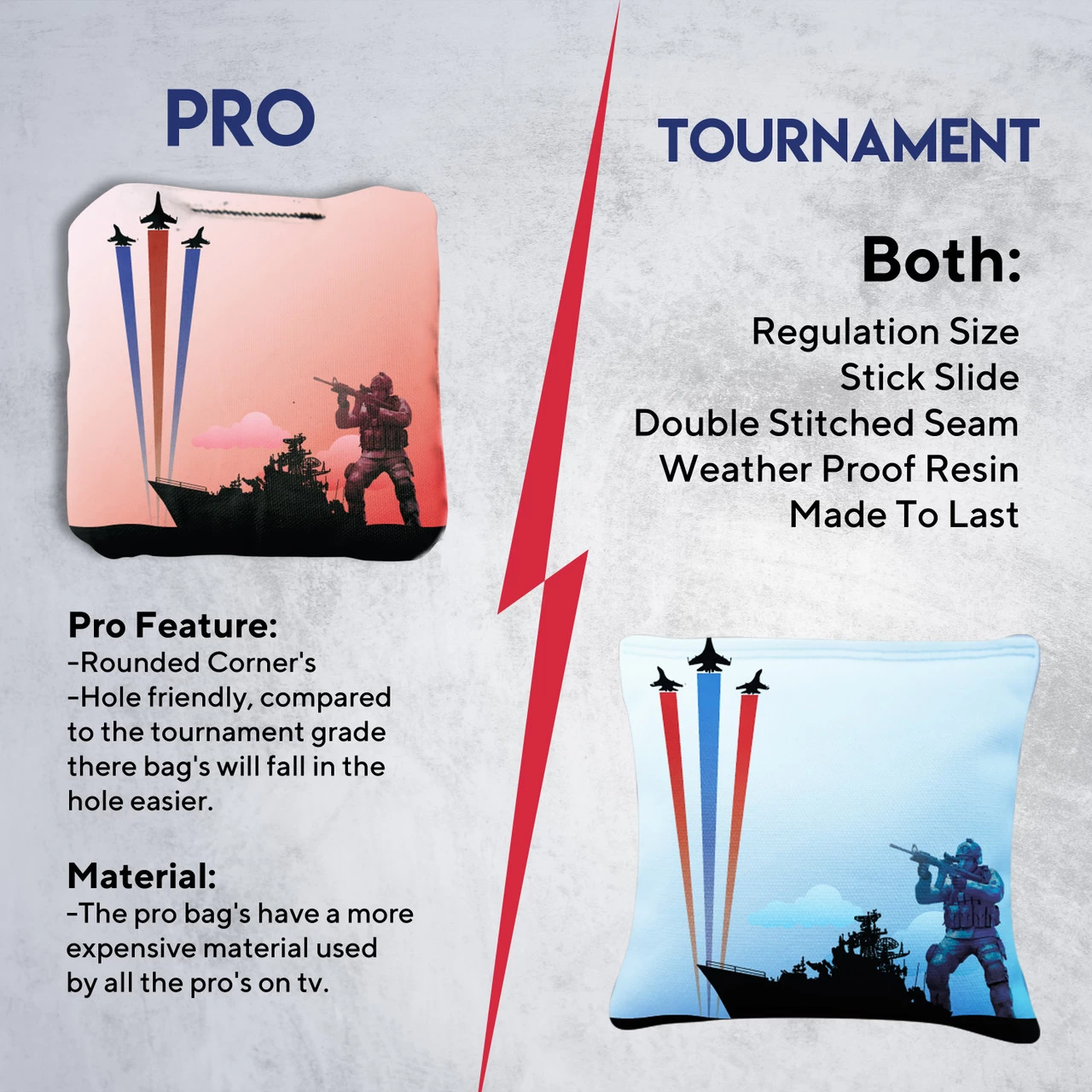 Battleship Soldier Professional Cornhole Bags - Set Of 8 8 Battleship Soldier Professional Cornhole Bags - Set Of 8 - Image 6