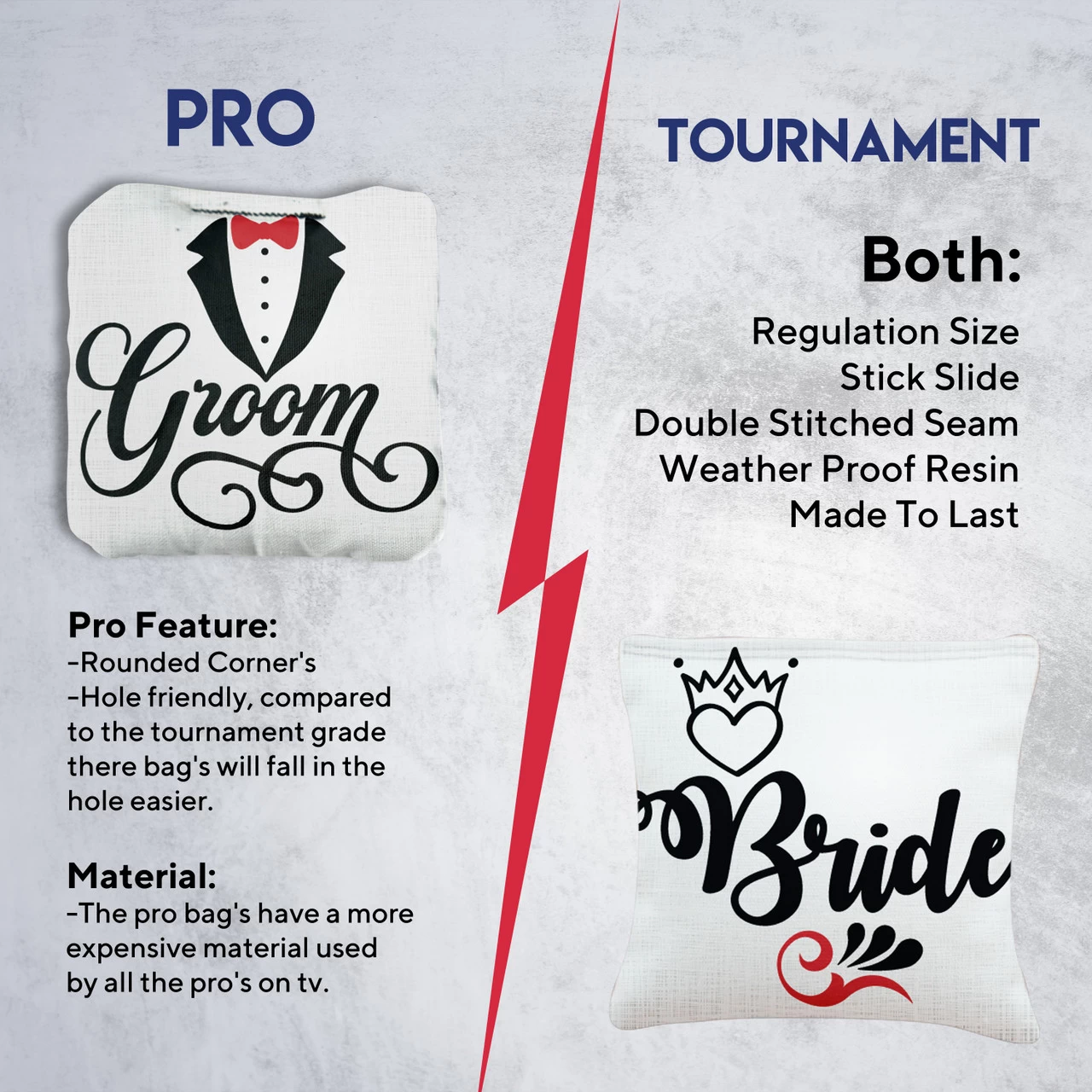 Bride Groom Professional Cornhole Bags - Set Of 8 8 Bride Groom Professional Cornhole Bags - Set Of 8 - Image 6
