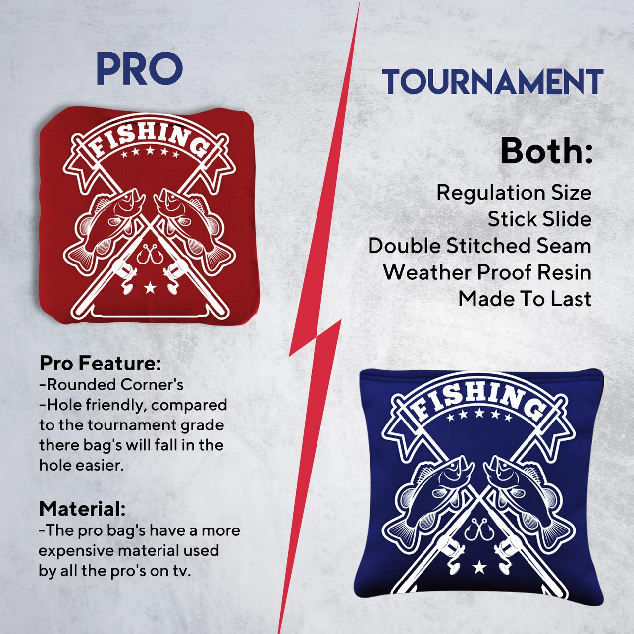 Red Blue Fish Logo Professional Cornhole Bags - Set Of 8 8 Red Blue Fish Logo Professional Cornhole Bags - Set Of 8 - Image 6