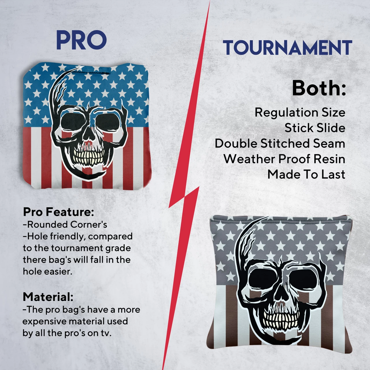 Skull Over Flag Professional Cornhole Bags - Set Of 8 8 Skull Over Flag Professional Cornhole Bags - Set Of 8 - Image 6