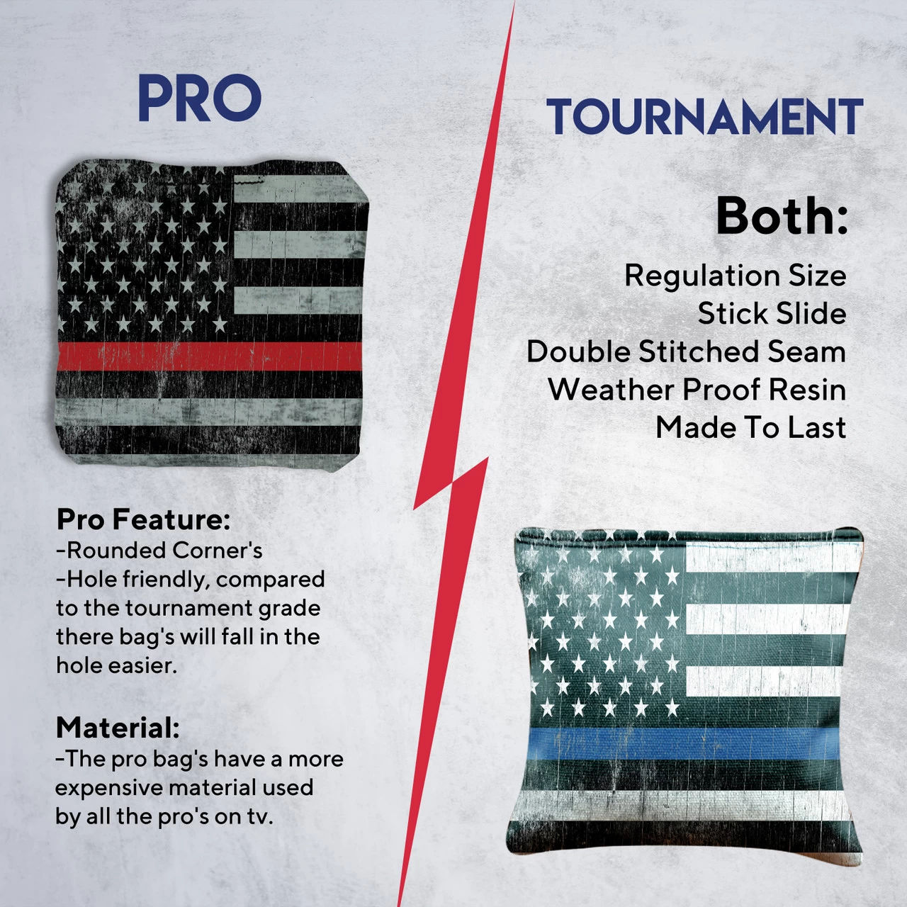 Red Blue Lines Tournament Cornhole Bags - Set Of 8 8 Red Blue Lines Tournament Cornhole Bags - Set Of 8 - Image 6