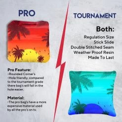Red Blue Palm Sky Professional Cornhole Bags - Set Of 8 13 Red Blue Palm Sky Professional Cornhole Bags - Set Of 8 -Pro Cornhole Shop 6 26137.1708185480