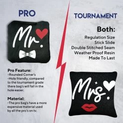 Mr. And Mrs. Professional Cornhole Bags - Set Of 8 13 Mr. And Mrs. Professional Cornhole Bags - Set Of 8 -Pro Cornhole Shop 6 27491.1707442955