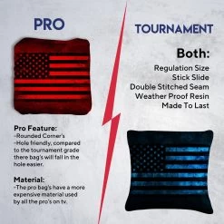 Blue Red Lines Professional Cornhole Bags - Set Of 8 -Pro Cornhole Shop 6 28091.1707442067