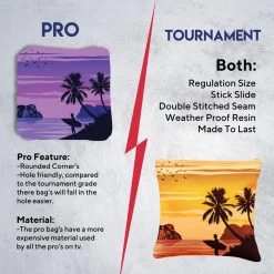 Orange Purple Beach Professional Cornhole Bags - Set Of 8 13 Orange Purple Beach Professional Cornhole Bags - Set Of 8 -Pro Cornhole Shop 6 32506.1708186304