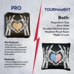 Bone Hand Heart Flag Professional Cornhole Bags - Set Of 8 -Pro Cornhole Shop 6 34808.1707354196