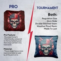 Skull Red Blue Professional Cornhole Bags - Set Of 8 13 Skull Red Blue Professional Cornhole Bags - Set Of 8 -Pro Cornhole Shop 6 44545.1707198250