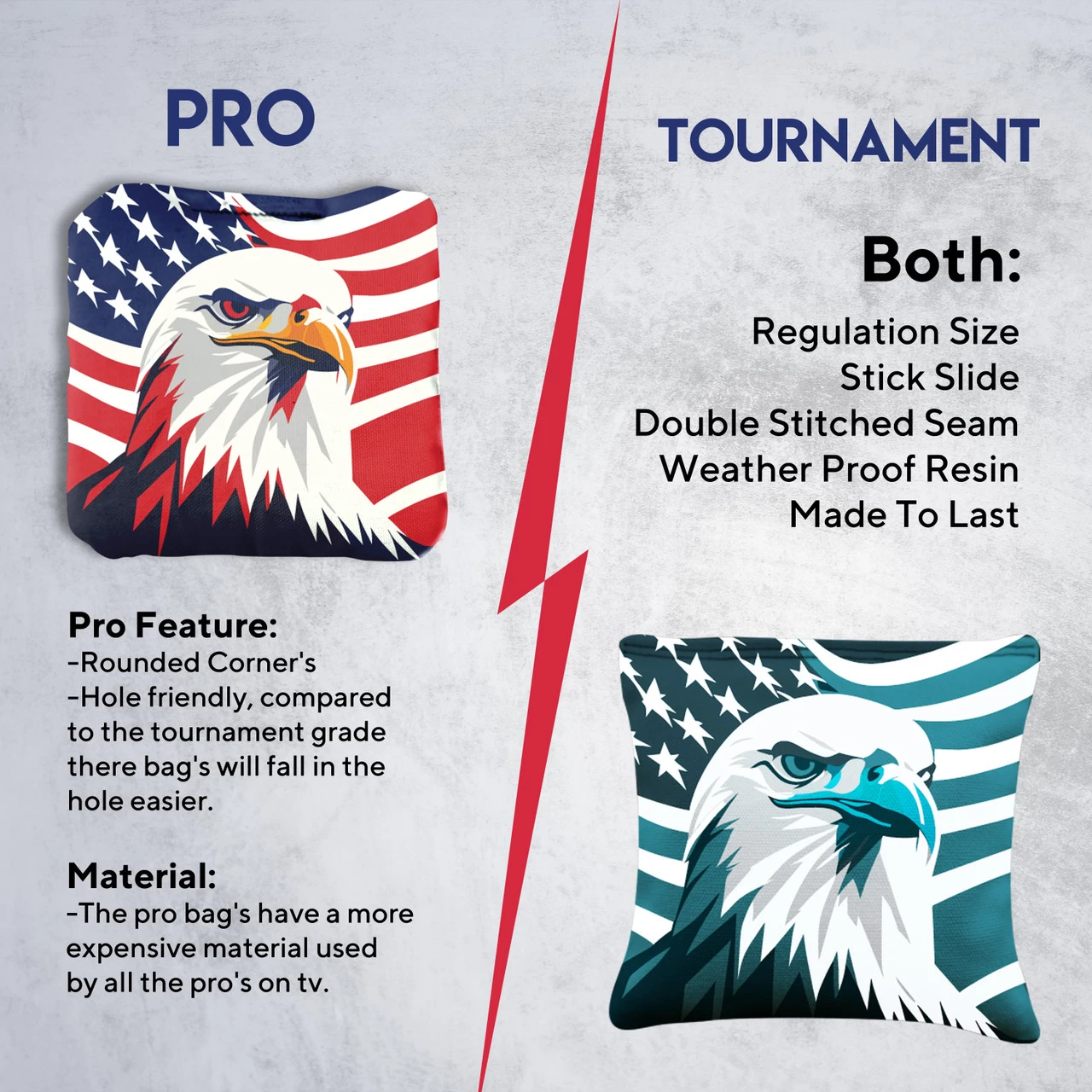 Red Blue Eagle Professional Cornhole Bags - Set Of 8 8 Red Blue Eagle Professional Cornhole Bags - Set Of 8 - Image 6