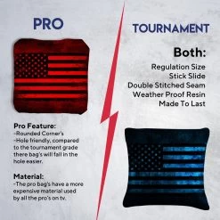 Blue Red Lines Tournament Cornhole Bags - Set Of 8 -Pro Cornhole Shop 6 48101.1708461324