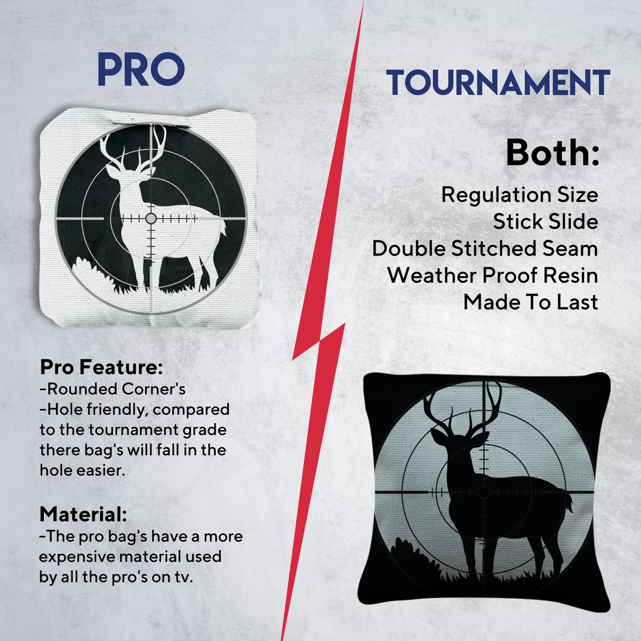 Black White Deer In Scope Professional Cornhole Bags - Set Of 8 8 Black White Deer In Scope Professional Cornhole Bags - Set Of 8 - Image 6