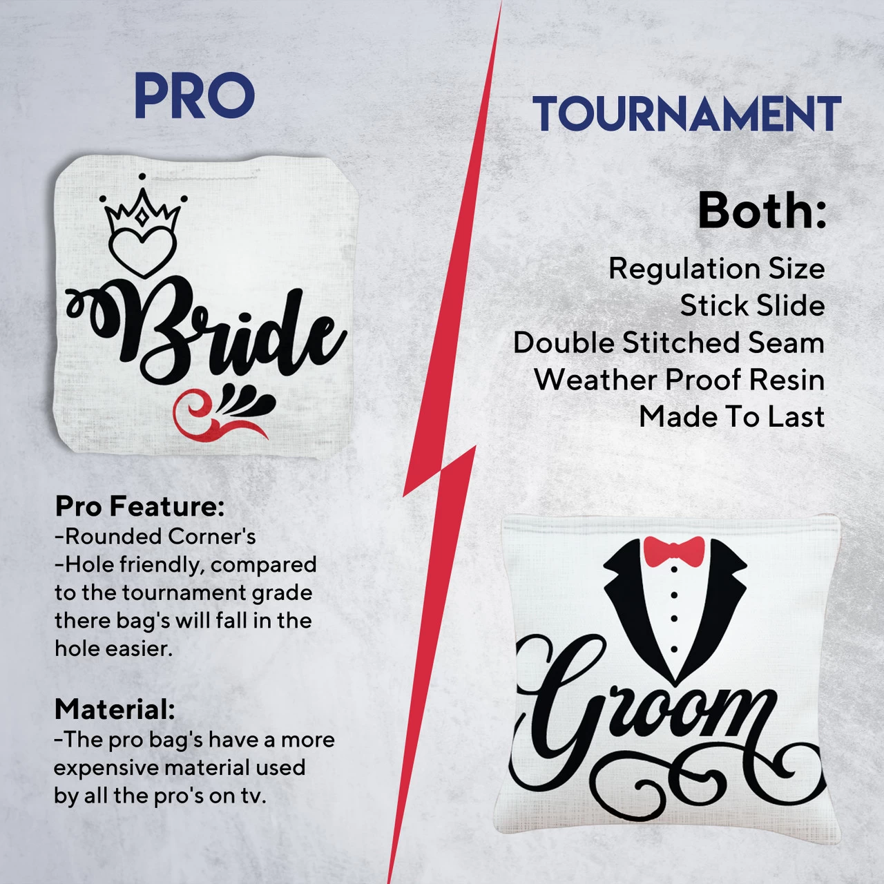 Bride Groom Tournament Cornhole Bags - Set Of 8 8 Bride Groom Tournament Cornhole Bags - Set Of 8 - Image 6