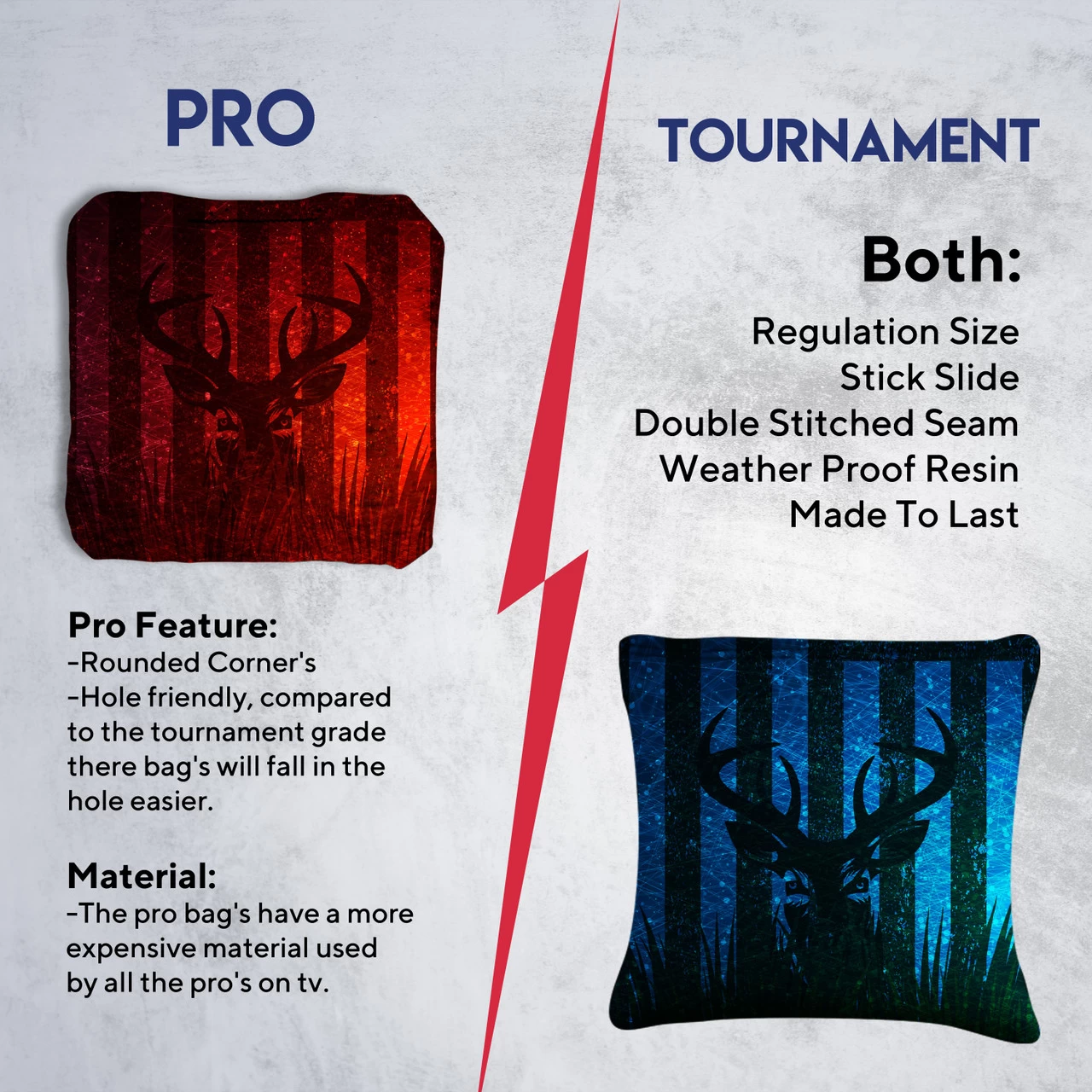 Blue Red Deer Tournament Cornhole Bags - Set Of 8 8 Blue Red Deer Tournament Cornhole Bags - Set Of 8 - Image 6