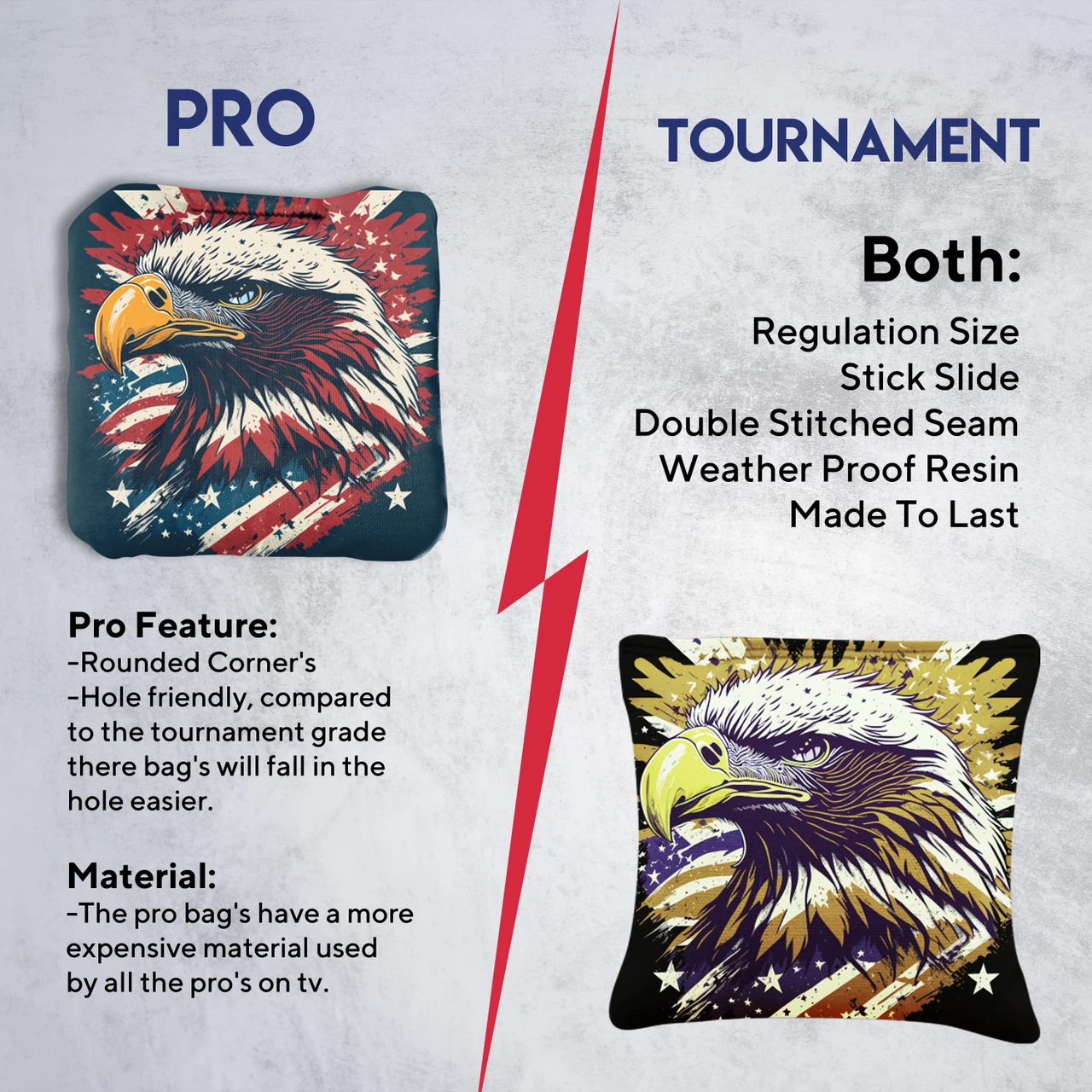 Red Gold Eagle Professional Cornhole Bags - Set Of 8 8 Red Gold Eagle Professional Cornhole Bags - Set Of 8 - Image 6