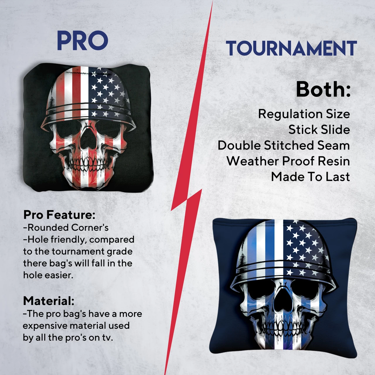 Soldier Flag Skull Professional Cornhole Bags - Set Of 8 8 Soldier Flag Skull Professional Cornhole Bags - Set Of 8 - Image 6