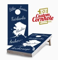 Alaska State Pride Cornhole Set With Bags