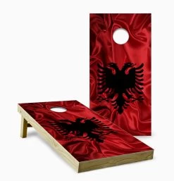 Flag Of Albania Cornhole Set With Bags