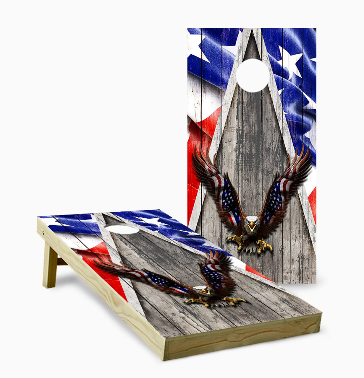 Triangle American Bald Eagle Cornhole Set With Bags