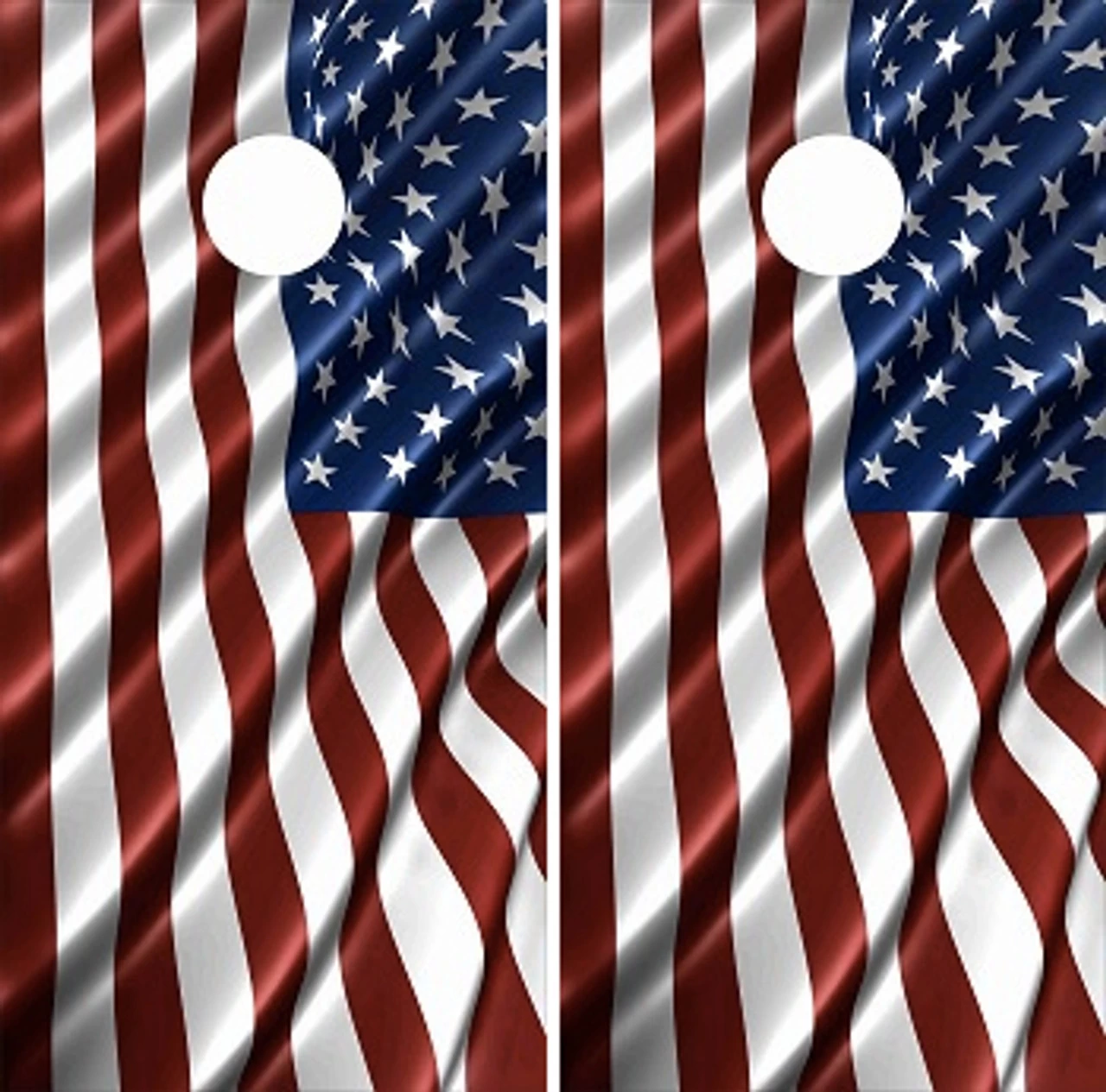 Waving American Flag Cornhole Wraps - Set Of 2 3 Waving American Flag Cornhole Wraps - Set Of 2