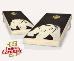 Bear Stained Cornhole Set With Bags