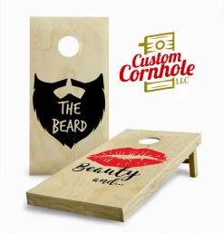 Beauty And The Beard Cornhole Set With Bags
