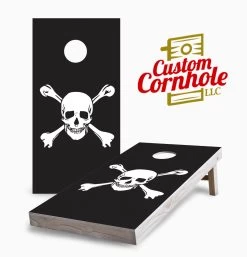 Black Skull And Crossbones Cornhole Set With Bags
