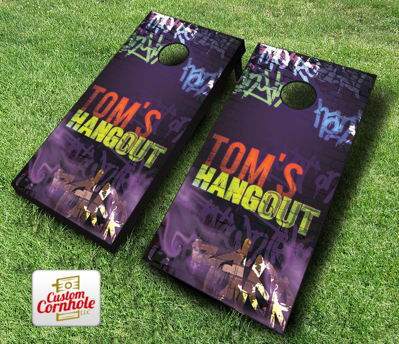 Blacklight Hangout Cornhole Set With Bags 5 Blacklight Hangout Cornhole Set With Bags - Image 3
