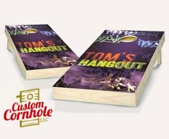 Blacklight Hangout Cornhole Set With Bags