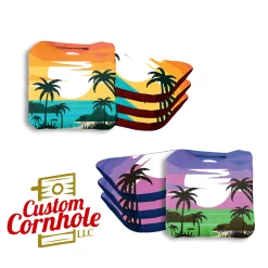 Blue Green Water Beach Professional Cornhole Bags - Set Of 8