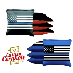Blue Lines Flag Tournament Cornhole Bags - Set Of 8