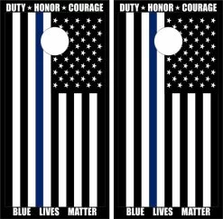 Blue Lives Matter Cornhole Wraps - Set Of 2