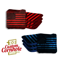 Blue Red Lines Professional Cornhole Bags - Set Of 8