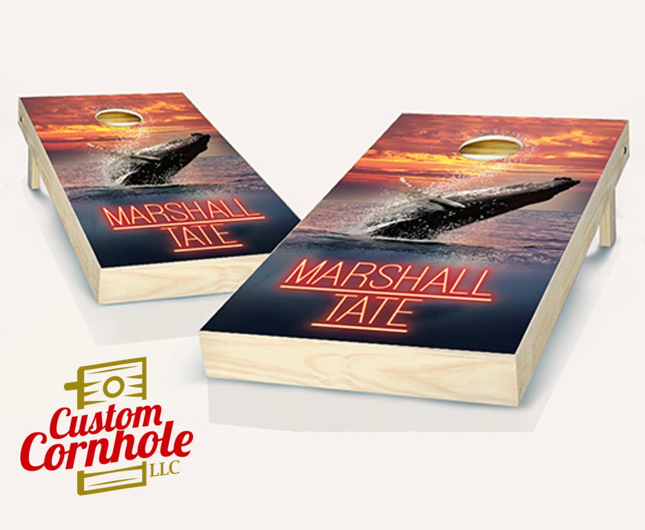 Breaching Whale Cornhole Set With Bags 3 Breaching Whale Cornhole Set With Bags