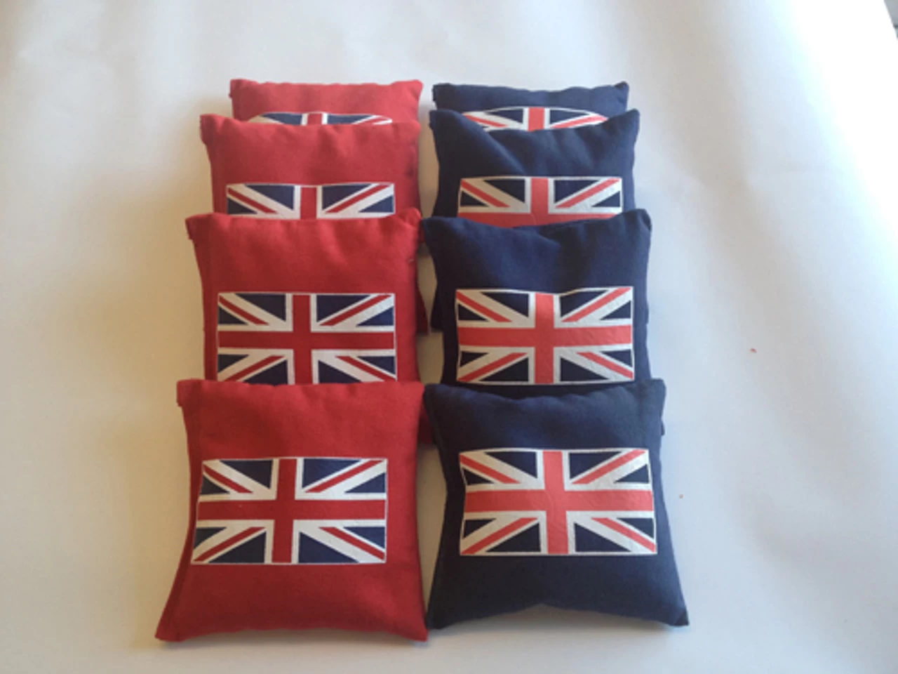 British Flag Cornhole Bags - Set Of 8 3 British Flag Cornhole Bags - Set Of 8