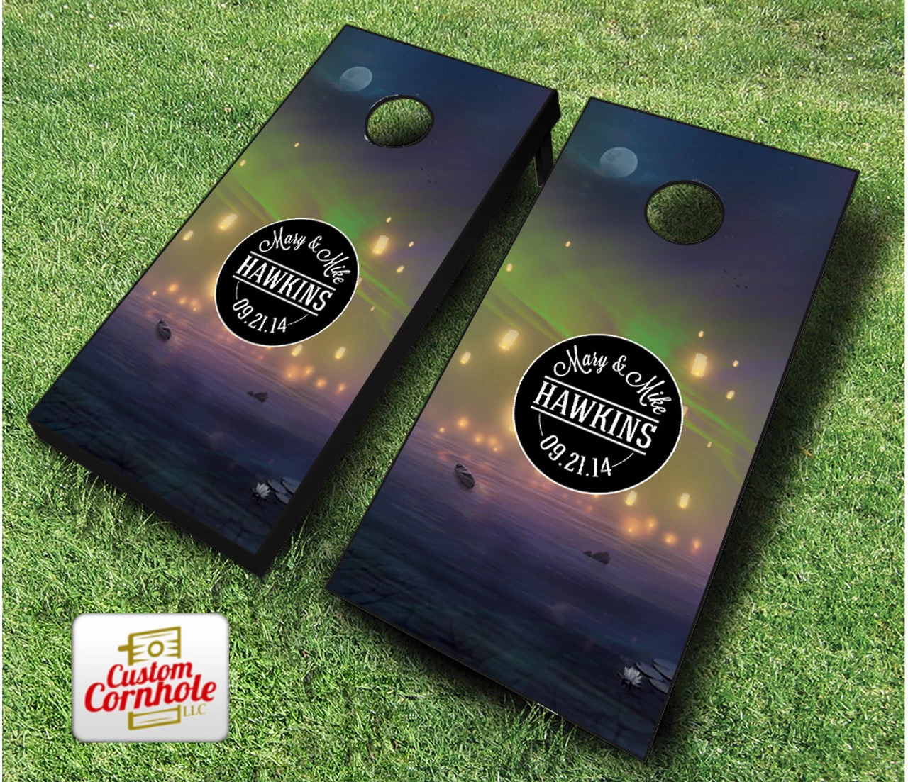 Chinese Lantern Wedding Cornhole Set With Bags 5 Chinese Lantern Wedding Cornhole Set With Bags - Image 3