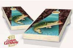 Bass Fishing Cornhole Set With Bags