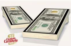 One Hundred Dollar Bill Cornhole Set With Bags