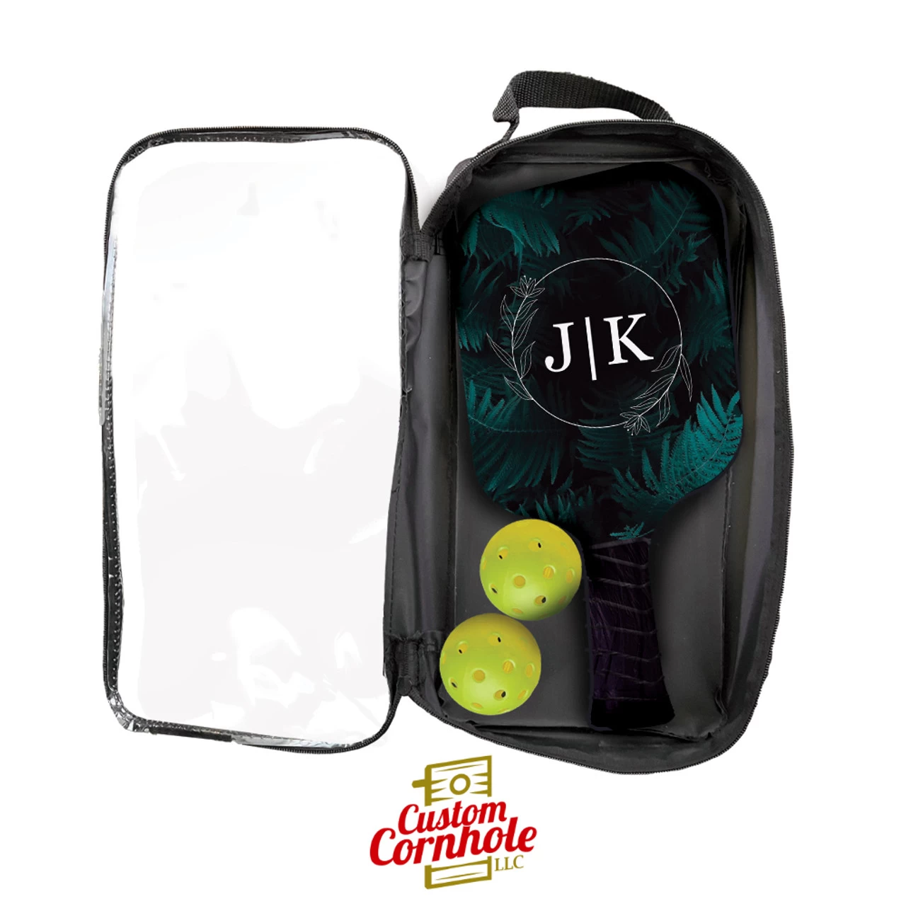 Custom Foliage Circle Monogram Pickleball Paddle Set 4 Custom Foliage Circle Monogram Pickleball Paddle Set - Image 2