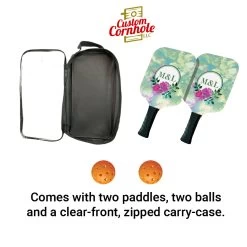 Custom Watercolor Monogram Pickleball Paddle Set -Pro Cornhole Shop Custom Cornhole LLC Pickleball 3 65450.1707877954